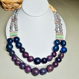 Vintage Artisan Necklace from natural Acai beads and Bombona Seeds